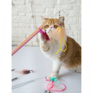 猫挑逗宠物玩具伸缩杆金鱼系列